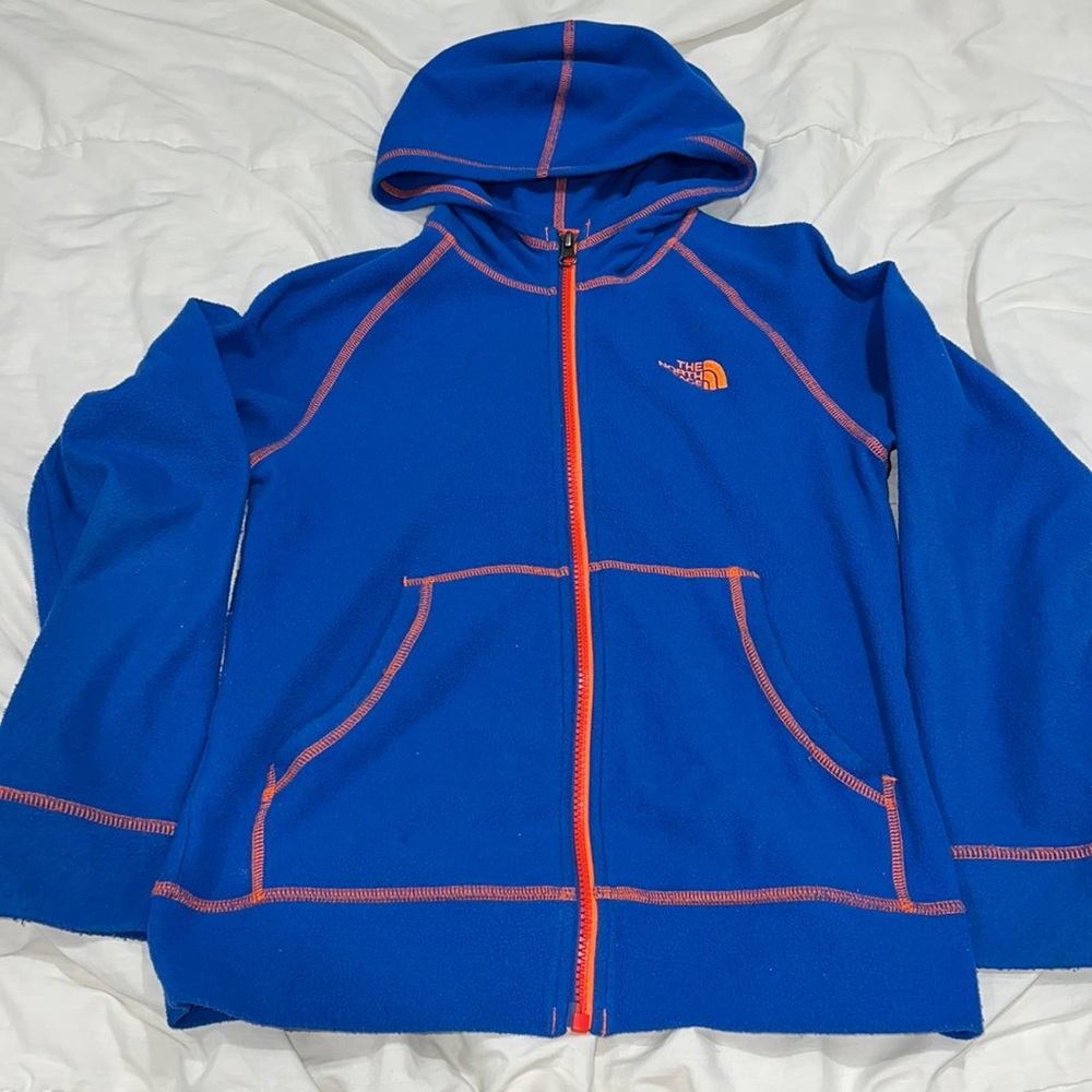 North Face Boys sz M (10/12) Blue w/ orange threads